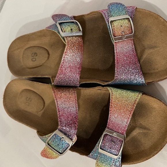 3/$25🎈Double Strap Glitter Slide Sandals Ombré Pink - Picture 7 of 7